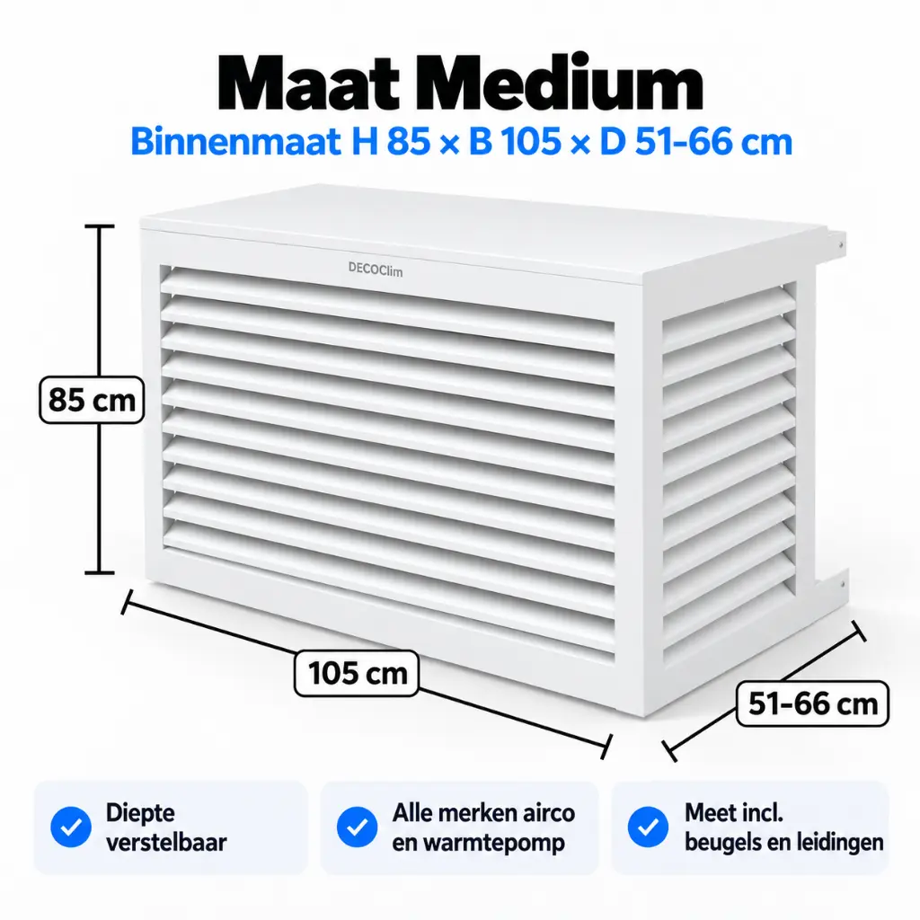 DECOCLIM - Airco omkasting - ALU - (RAL9010) Wit - M