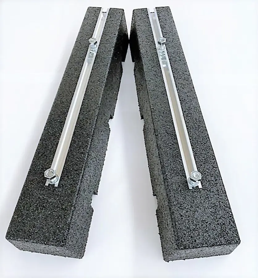 Trillingsdempende rubberen montagebalk 60cm (set van 2st)