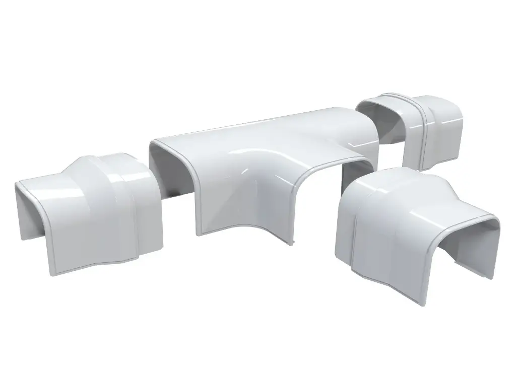 Tecnosystemi - Optima T-stuk DT75 zuiverwit RAL 9010 (zakje 5 stuks)