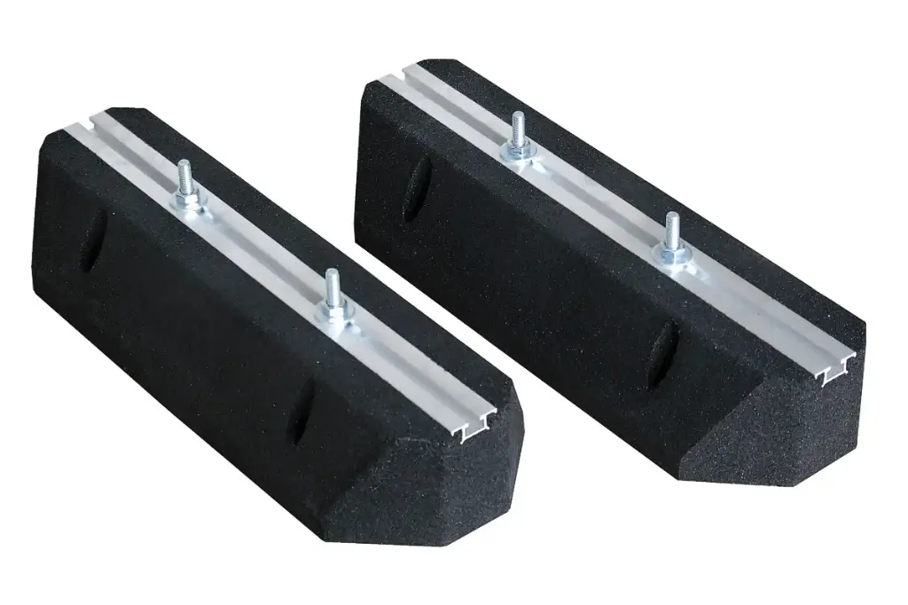 Rubberen opstelbalk 600 (set van 2st) - 600*180*100mm - Incl. bouten M10 (Pallet 60 sets)