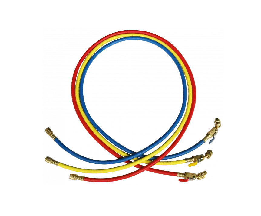 Super stars -  CT-360-RYB-HV slangenset 3 x 1500 mm rood/blauw 5/16 - geel 1/4" met kogelkraan