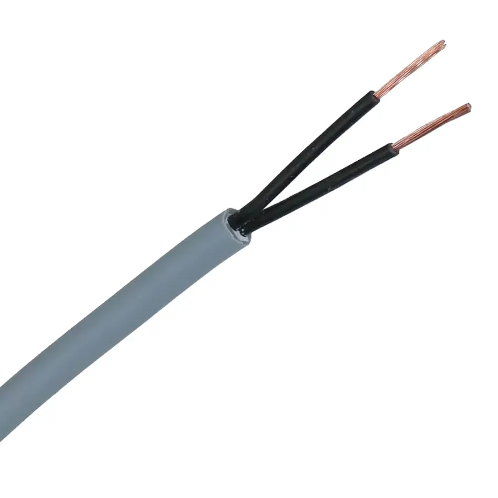 Stuurstroomkabel 2x0,75mm2 Grijs 300/500V Eca 2 x zwart genummerd (rol van 100m)