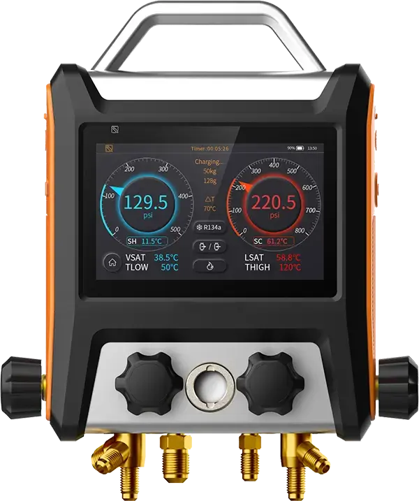 Elitech - MS-4000 4 weg Intelligent Digital manifold incl slangenset en koffer