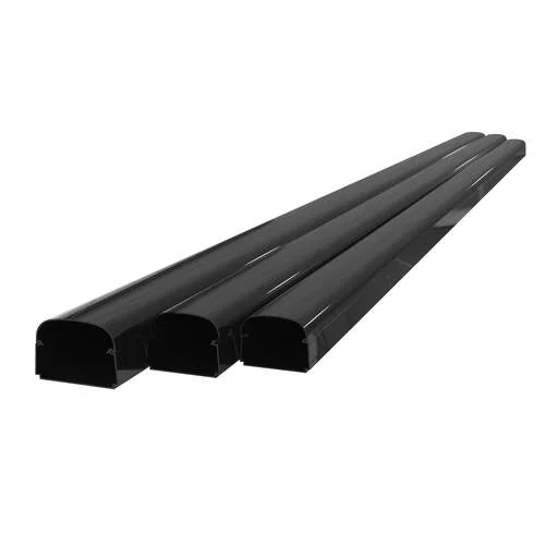 Tecnosystemi - Optima leidinggoot T75 lengte 2 meter 74 x 55 mm zwart RAL 9005 (doos 14 lengtes)