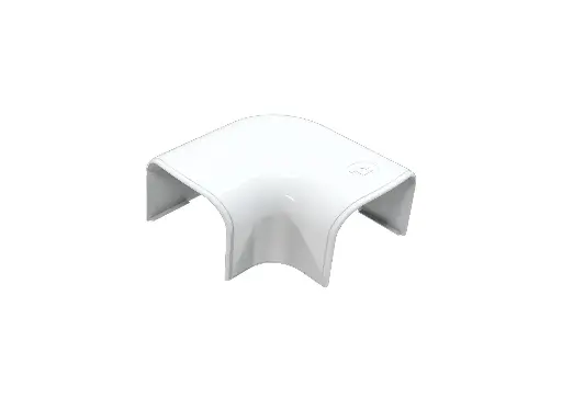 [CN001261] Tecnosystemi - Optima platte bocht 90° CP75 zuiverwit RAL 9010 (zakje 5 stuks)