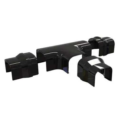 [CN001617] Tecnosystemi - Optima T-stuk DT75 zwart RAL 9005 (zakje 5 stuks)